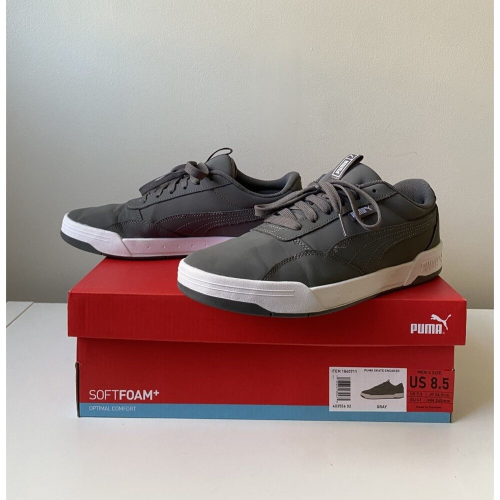 Puma Skate Sneaker Men Size 8.5 Gray Low Top SoftFoam Comfort 1840711